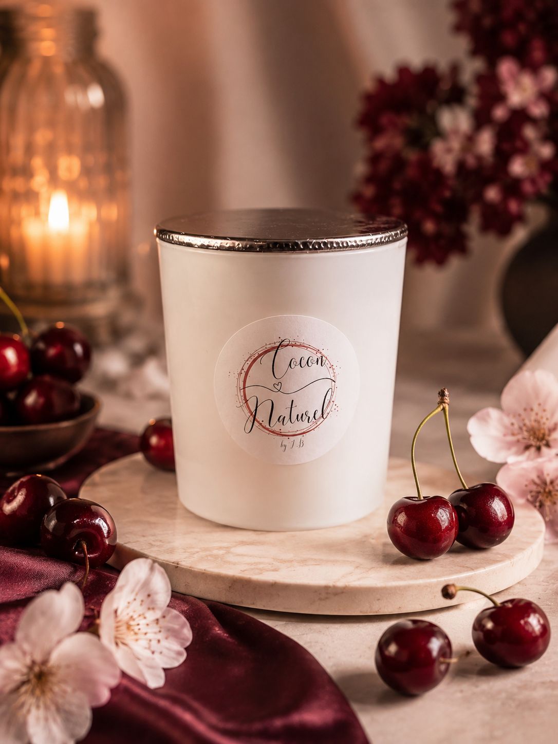 Bougie cerise noire explosive