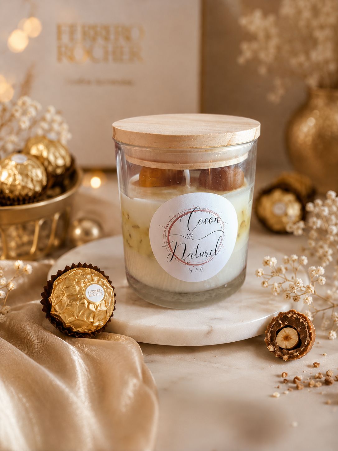 Bougie rocher praliné